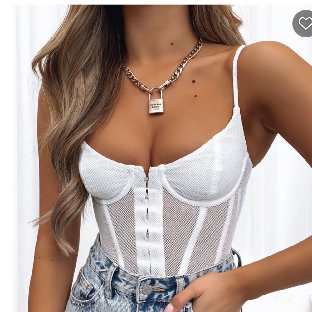 Unapologetic bustier corset top NWT white fox